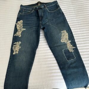 Ralph Lauren Dark Blue Lace Patchwork Jeans